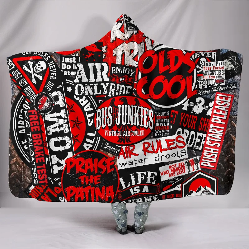 Reversible cotton throw-Sticker Bomb