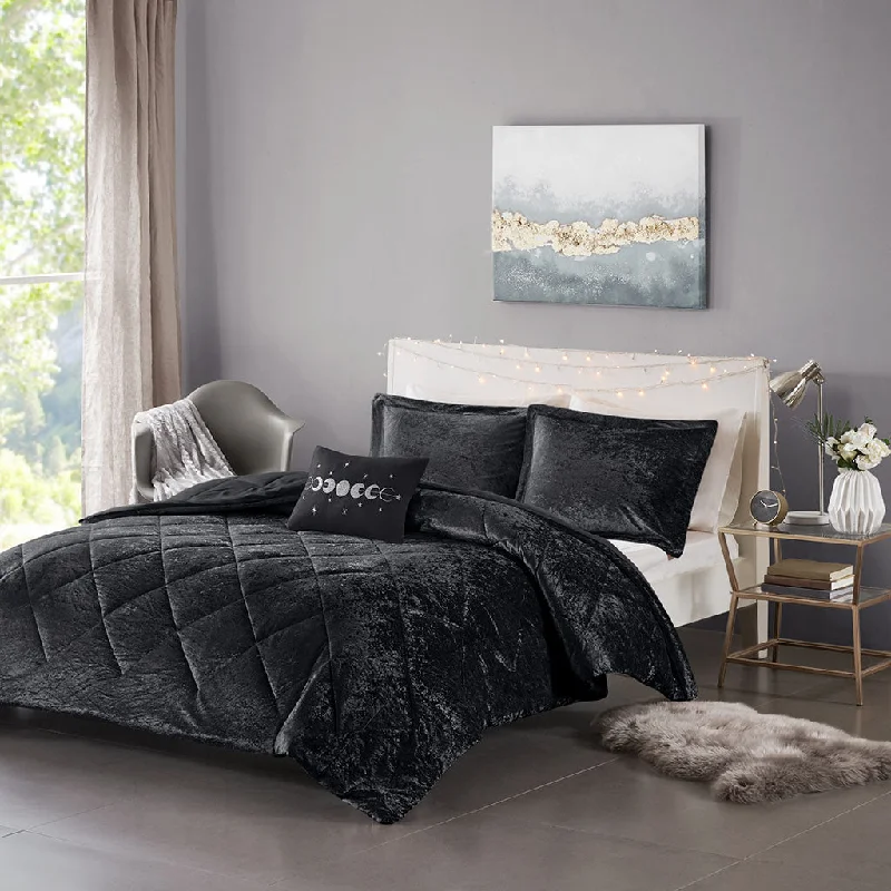 Soft sateen bedspread-Streamdale Felicia Velvet Comforter Set