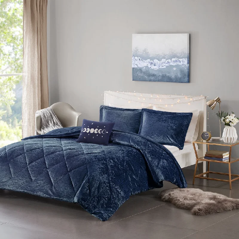 Waterproof bed blanket-Streamdale Felicia Velvet Comforter Set