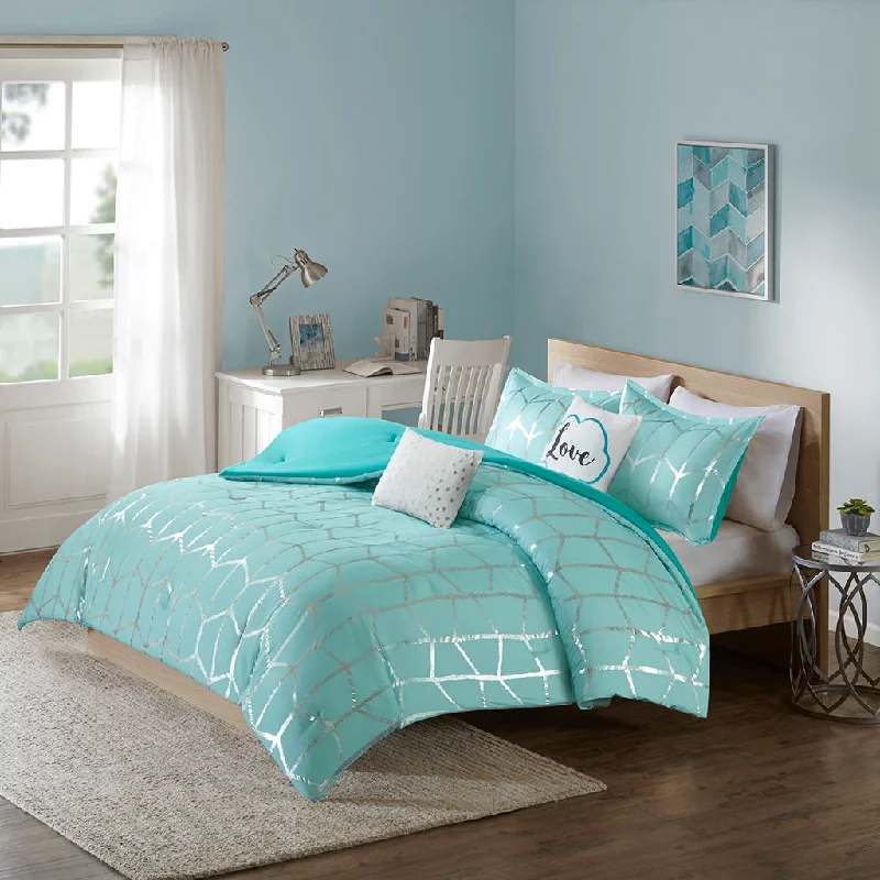 Heavyweight bamboo throw-Streamdale Raina Metallic Printed Comforter Set