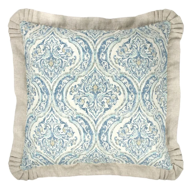 Natural bamboo quilt-Thread and Weave Magnolia Blue Main Euro Sham