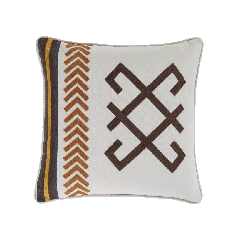 Modern checkered throw-Toluca Embroidered Southwestern Canvas Pillow