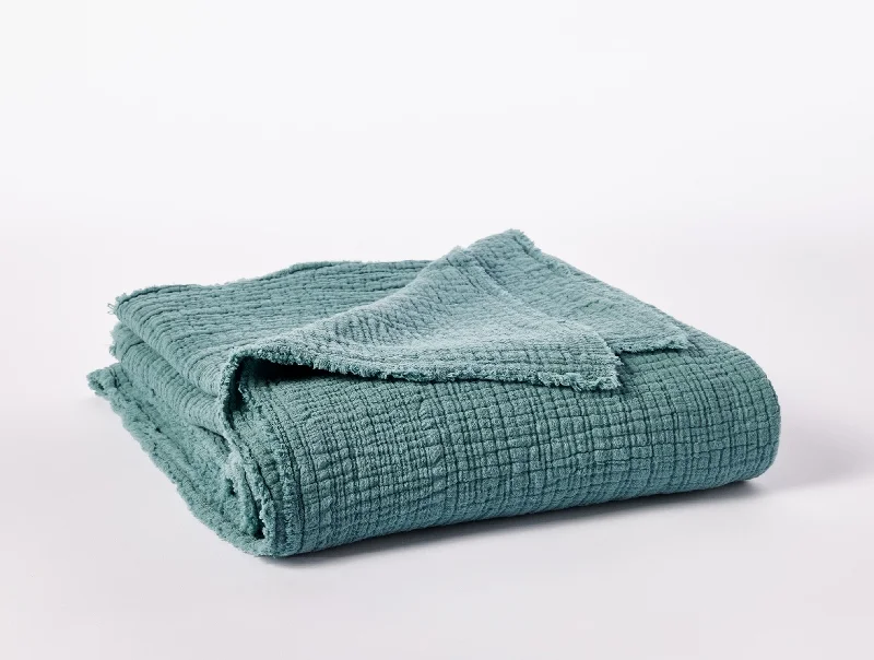 Linen bamboo quilt-Topanga Organic Matelasse Throw