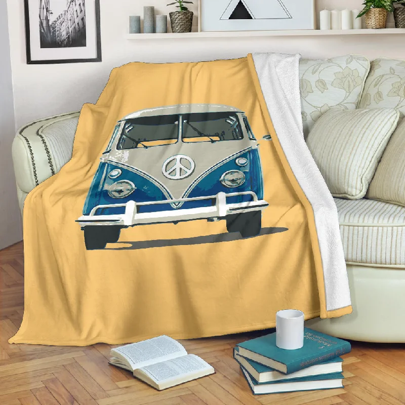 Warm microfiber bed throw-V-dub Bus Front Premium Blanket