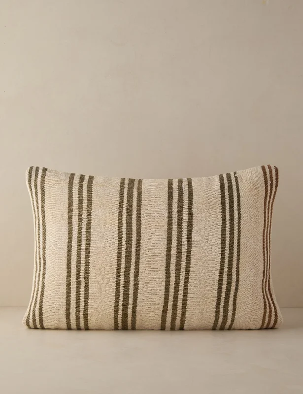 Plush wool throw blanket-Vintage Lumbar Pillow No. 121, 16" x 24"