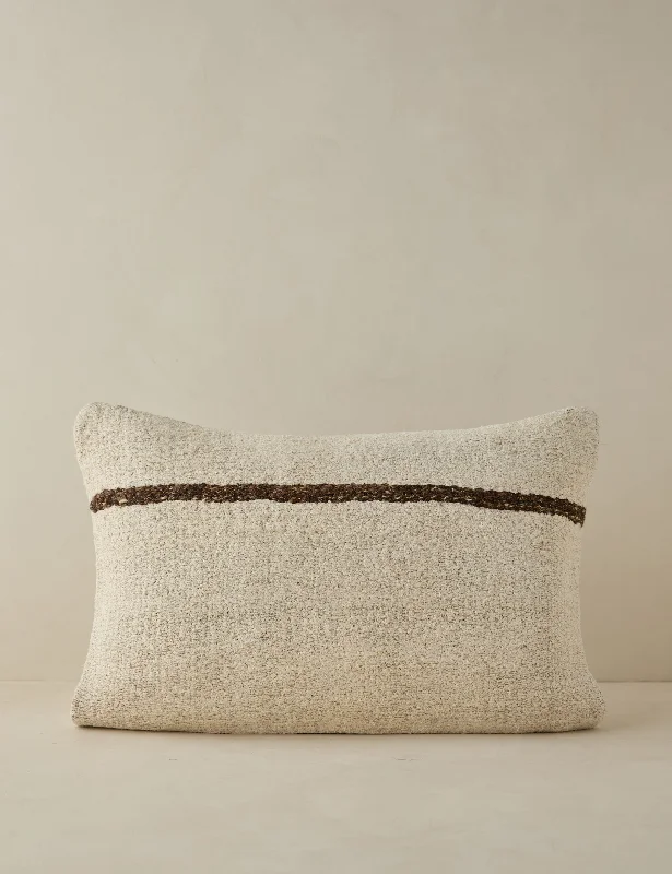 Crisp tencel pillowcase-Vintage Lumbar Pillow No. 61, 16" x 24"