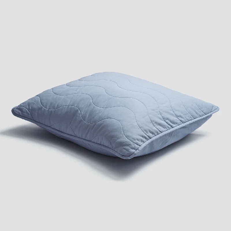 Heavy linen quilt-Warm Blue Cotton Sham (Pair)