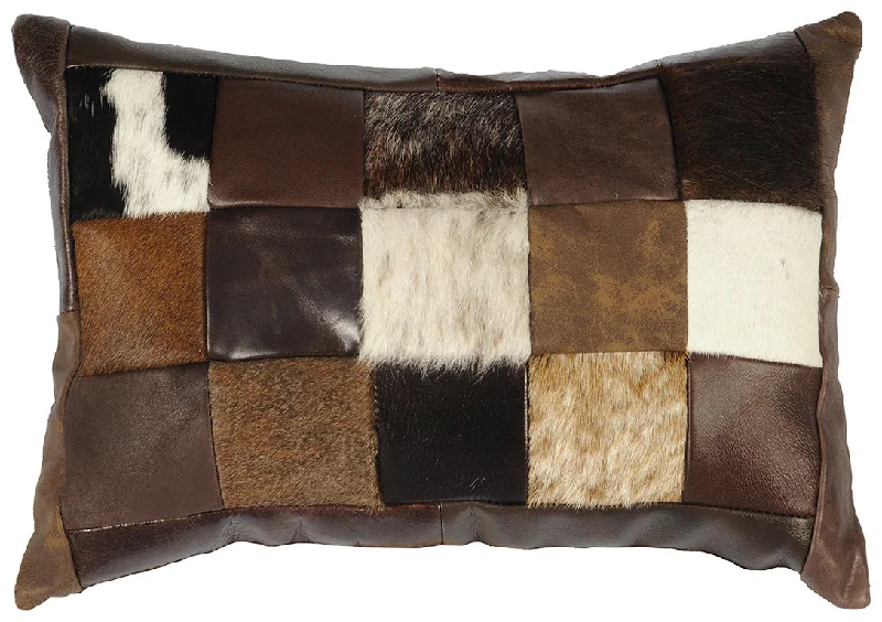 Soft flannel throw-Wooded River Leather Hair on Hide Pillow 1661