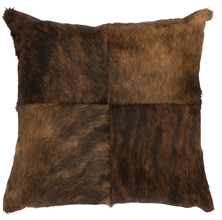 Lightweight microfiber comforter-Wooded River Leather Hair on Hide Pillow