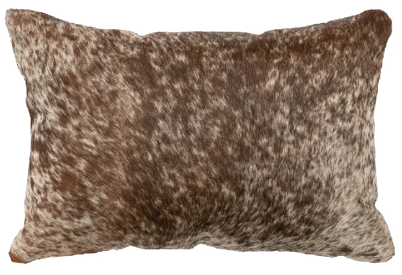 Reversible bamboo bedspread-Wooded River Leather Hair on Hide Pillow 949