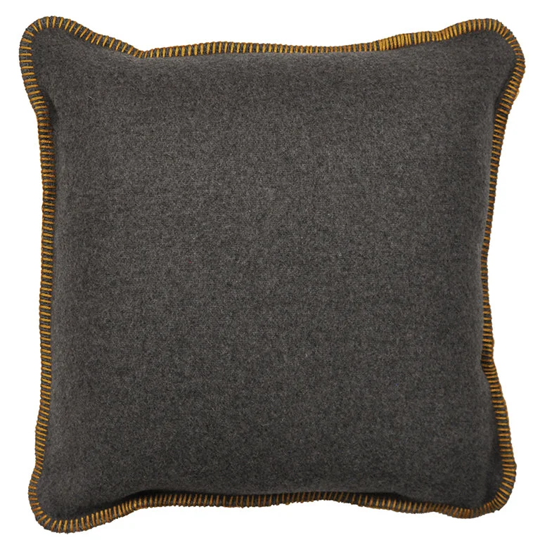 Warm microfiber throw blanket-Wooded River Greystone Old Gold Pillow