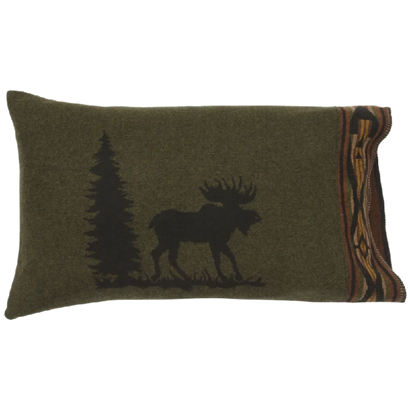 Orthopedic bamboo pillow-Wooded River Moose I Pillow Sham