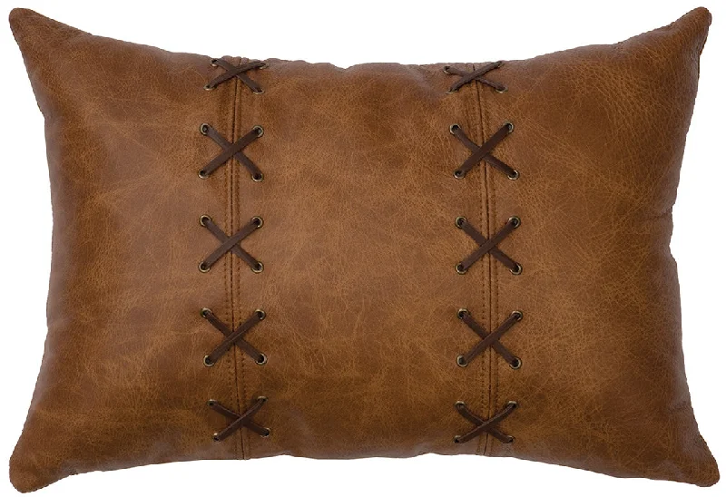 Organic cotton throw blanket-Wooded River Leather Pillow 245