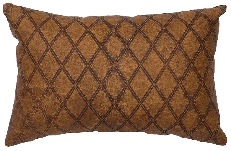 Natural tencel throw-Wooded River Embossed Leather Pillow 250