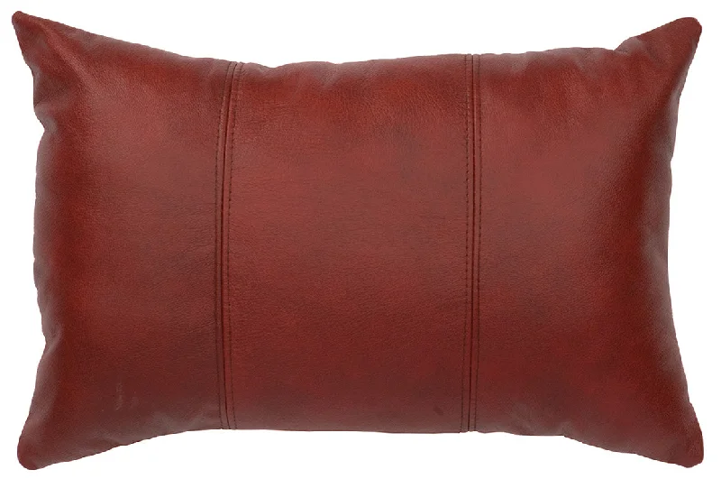 Plush fleece quilt-Wooded River Leather Pillow 254