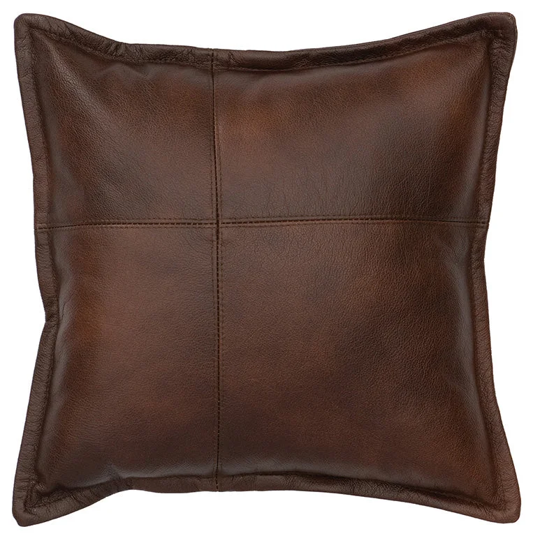 All-season cotton quilt-Wooded River Leather Pillow 258