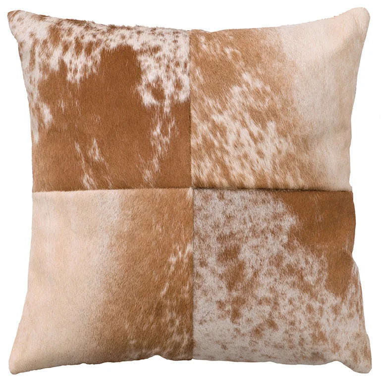 Reversible cotton bedspread-Wooded River Leather Hair on Hide Pillow 313