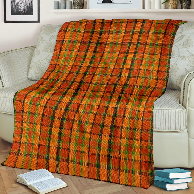 Breathable jersey bed sheets-Westy Orange Plaid Blanket