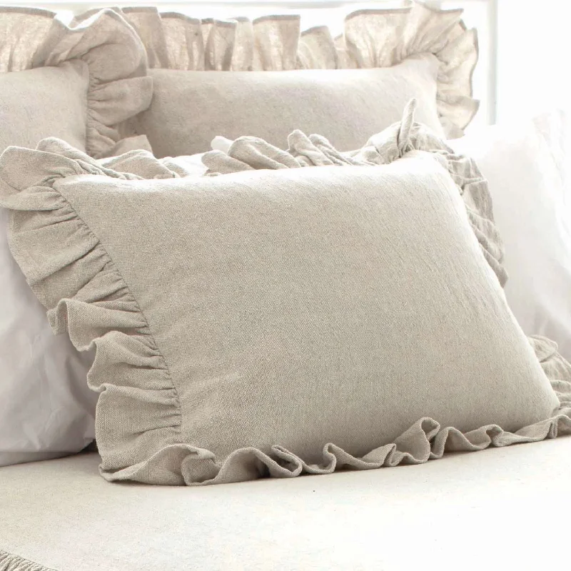 Waterproof bed blanket-Wilton Natural Ruffle Sham