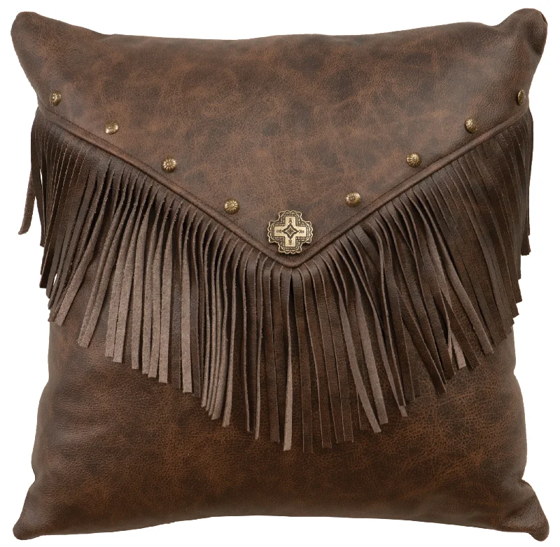 Silky jersey comforter-Wooded River Alamosa Leather Accent Pillow 266