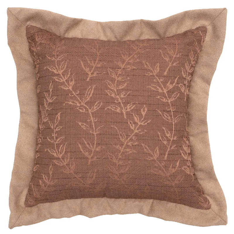 Textured cotton bedspread-Wooded River Autumn Leaf III Pillow 16 x 16