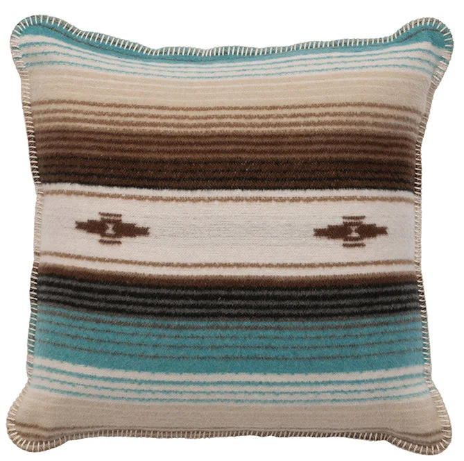 Cozy wool comforter-Wooded River Zarape Pillow