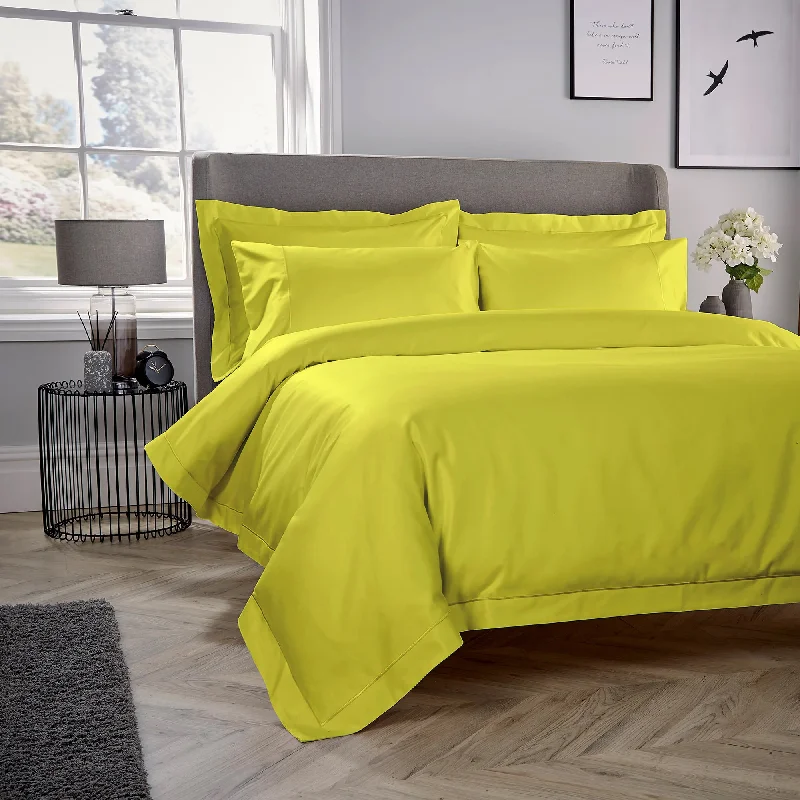 Warm microfiber bed blanket-Yellow 100% Cotton Quilt Cover Set