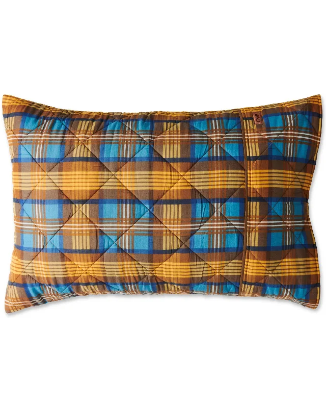 Ergonomic gel bamboo pillow-Cosy Tartan Organic Cotton Quilted Pillowcase