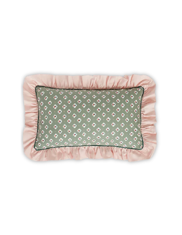 All-season microfiber quilt-Ditsy Floral Ruffled Pillow