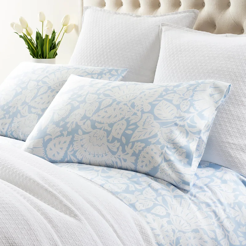 Anti-slip bedspread-Freya Soft Blue Pillowcases