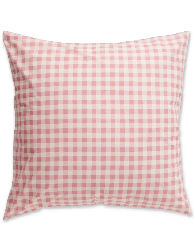 Crisp sateen pillowcase-Gingham Candy Organic Cotton European Pillowcases