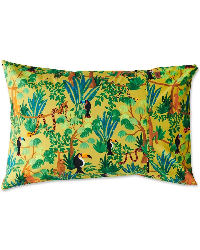 Anti-slip bed cover-Jungle Boogie Organic Cotton Pillowcase