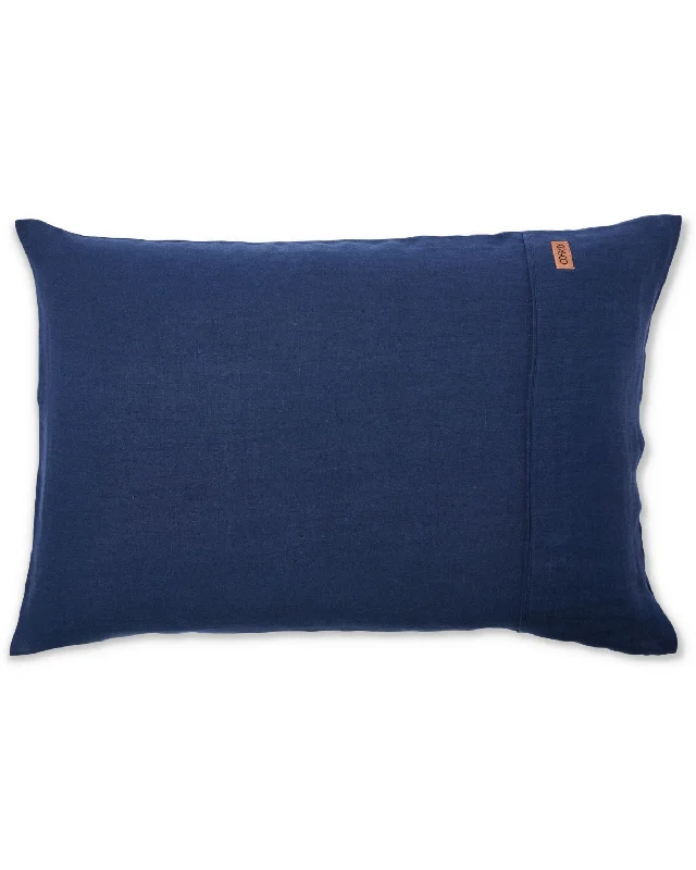 Cozy wool throw blanket-Indigo Linen Pillowcases