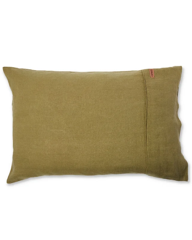 Waterproof bed blanket-Olive Linen Pillowcases