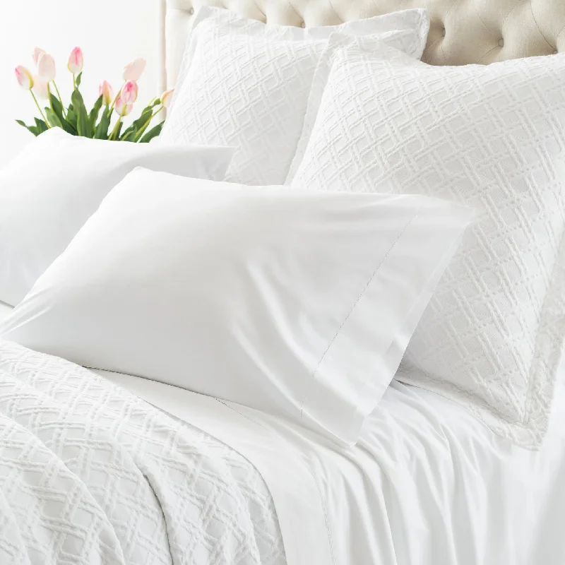 Vintage checkered duvet cover-Lia White Pillowcases