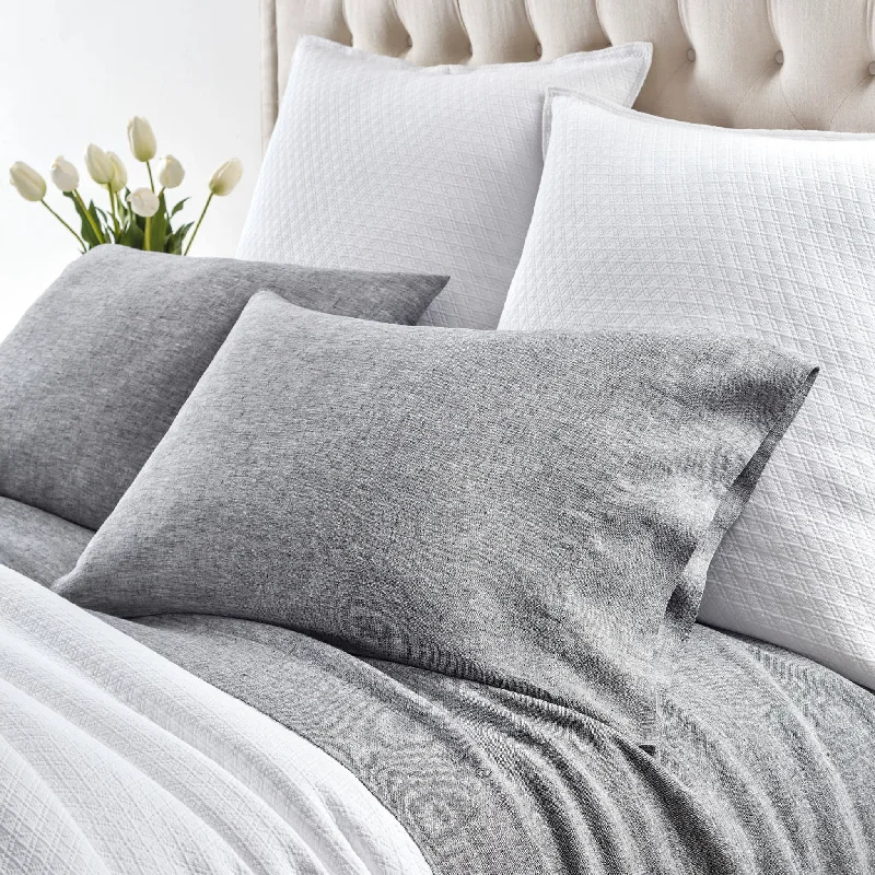 Warm chenille bed throw-Lush Linen Black Pillowcases