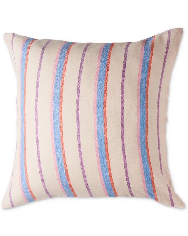 Reversible cotton throw-Maldives Stripe Linen European Pillowcases