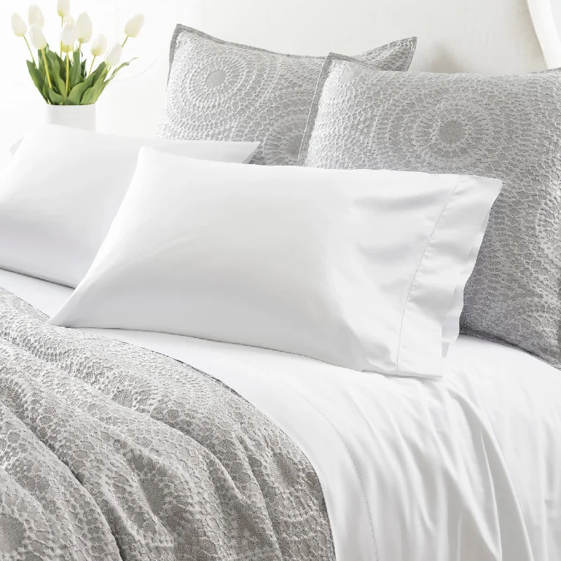 Organic cotton bed sheets-Monarch Sateen White Pillowcases