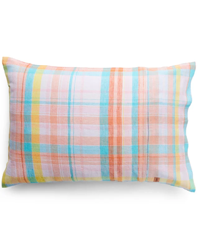 Thick cotton bed throw-Paradise Tartan Linen Pillowcases