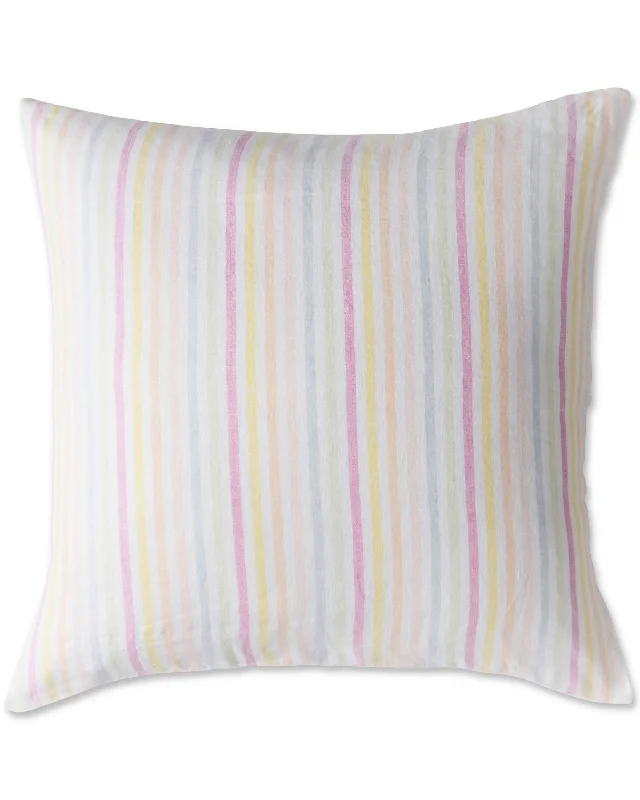 Lightweight cotton throw-Portofino Stripe Linen European Pillowcases