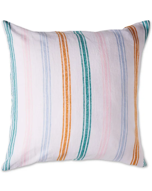 Cool jersey bedspread-Siesta Stripe Linen European Pillowcases