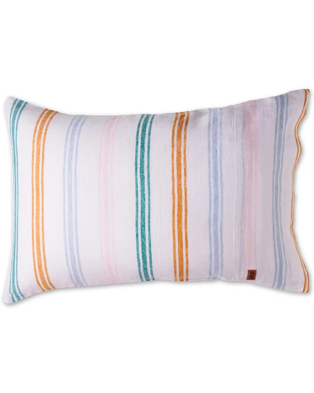 Plush microfiber quilt-Siesta Stripe Linen Pillowcases