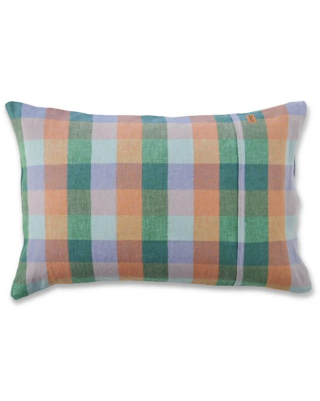 Luxe knit comforter-Skyline Tartan Linen Pillowcases