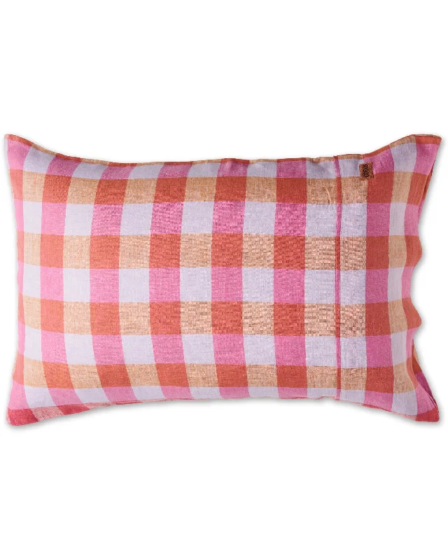 Lightweight cotton quilt-Summer Check Linen Pillowcases