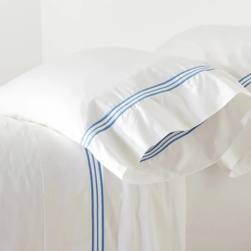 Cooling memory bed pillow-Trio French Blue Pillowcases (Pair)