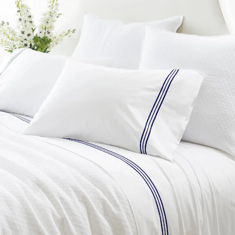 Breathable bamboo sheet set-Trio Indigo Pillowcases (Pair)